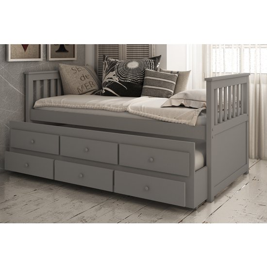 Flos Wooden Day Bed And Guest Bed In Grey With Drawers