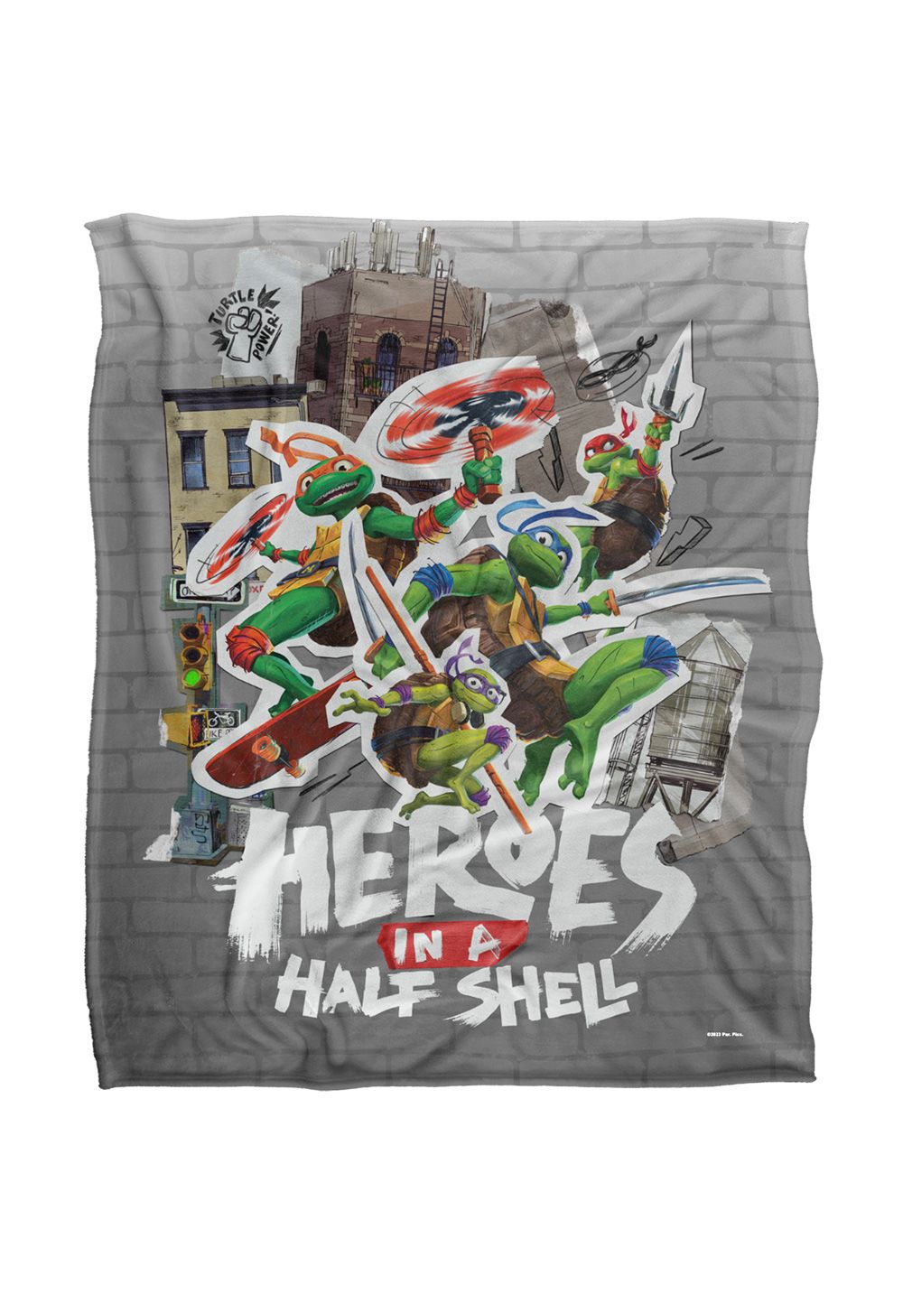 Teenage Mutant Ninja Turtles : Mutant Mayhem Heroes In A Half Shell Silky Touch Super Soft Throw Blanket 152 X 127 cm in White