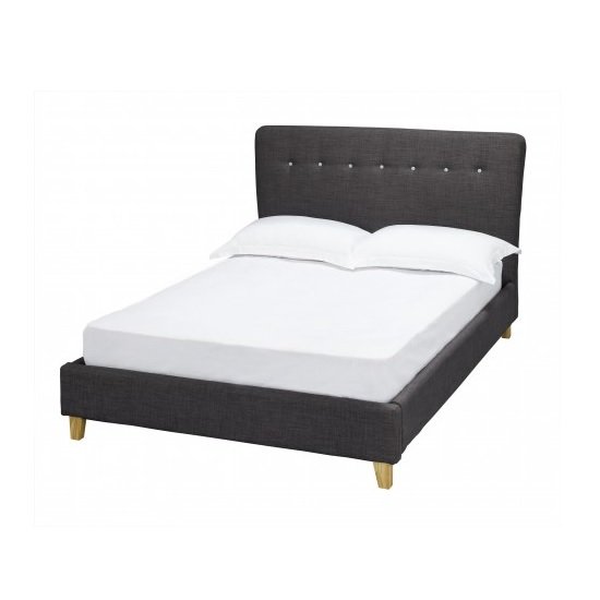 Portico Fabric Double Bed In Grey