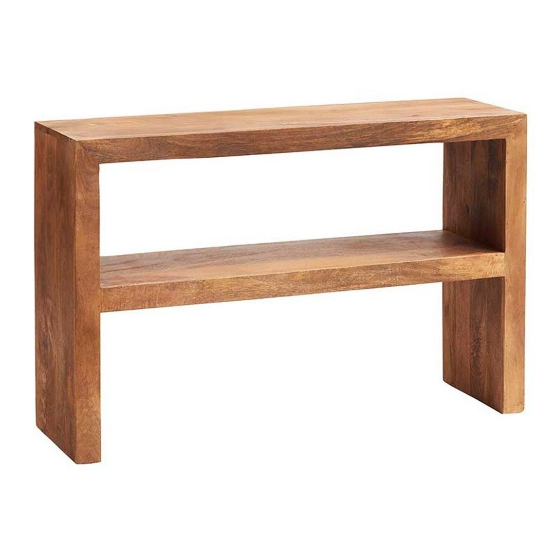 Indian Hub Toko Light Mango Console Table - Solid Mango Wood - L35 x W118 x H78cm in Brown