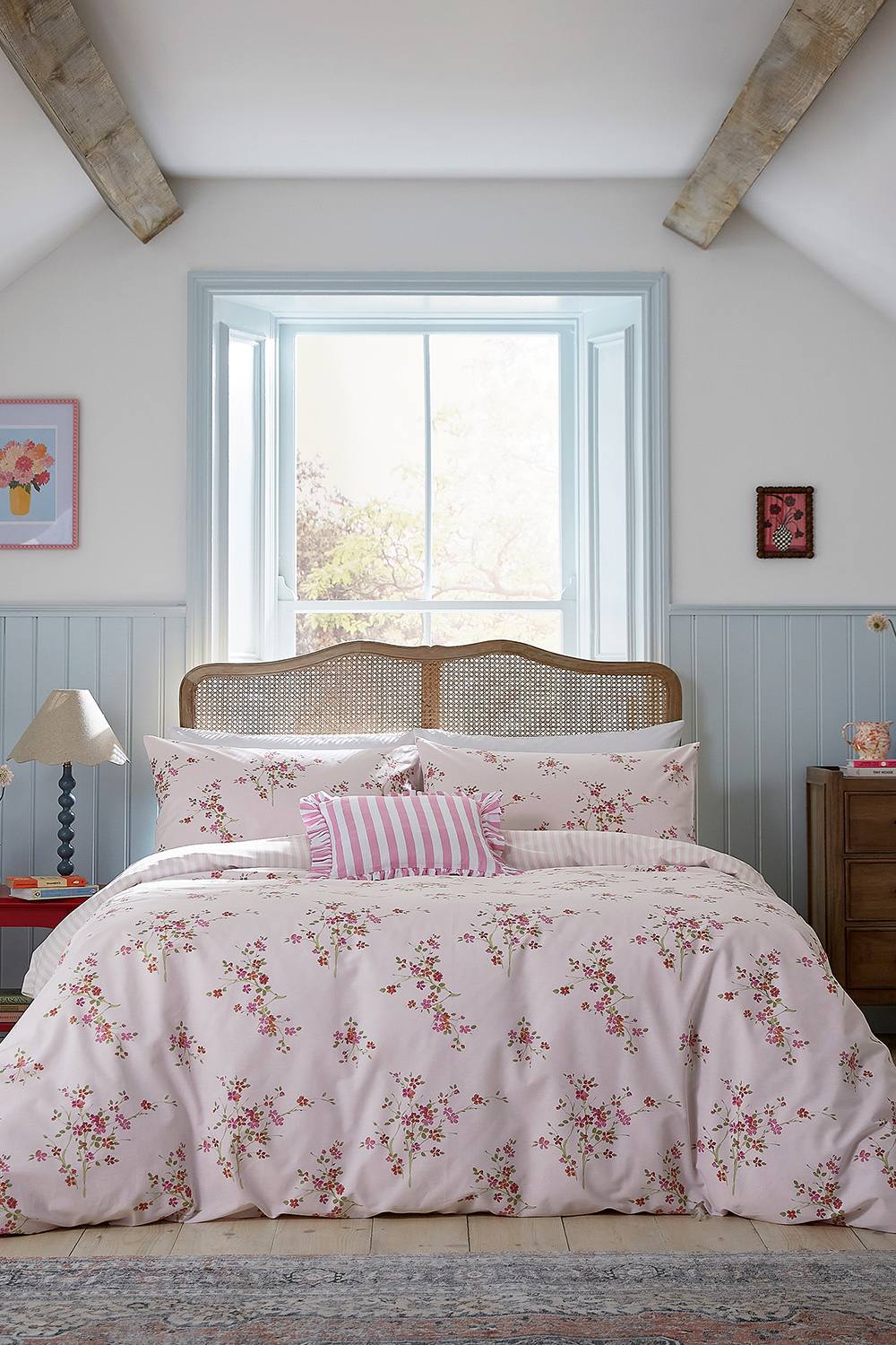 Helena Springfield 'Blossom Print' Cotton Duvet Cover Set in Pink