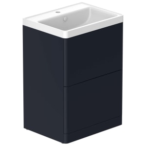 Nexa By VADO Veva Midnight Blue Freestanding Vanity Unit & Mineral Cast Basin - 600mm