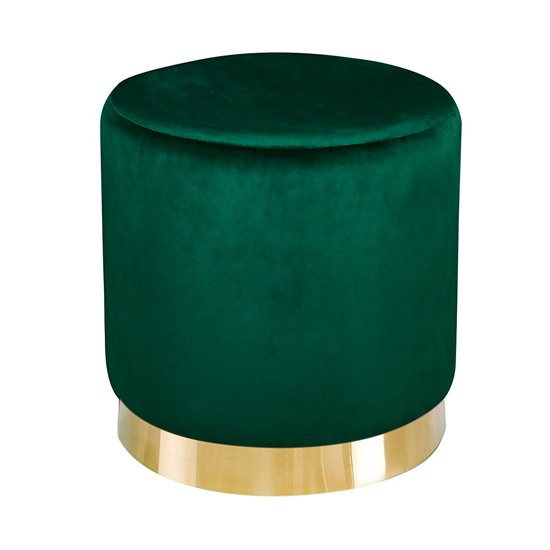 Lara Velvet Pouffe In Forest Green