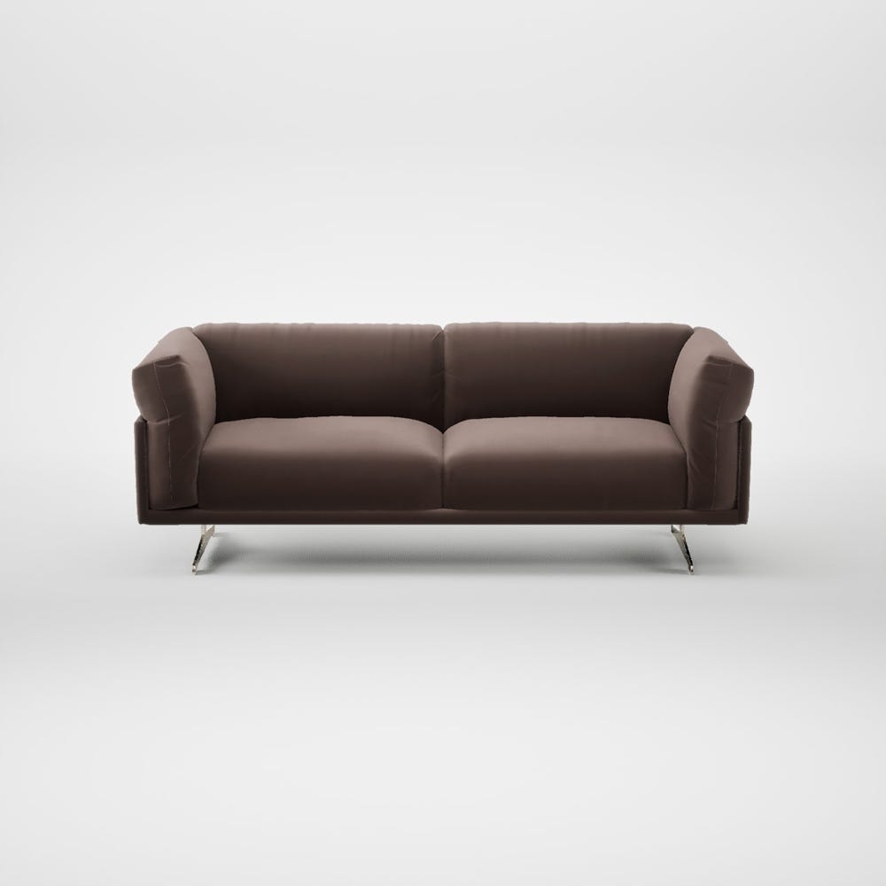 Heal's Novara 3 Seater Sofa Smart Velvet Mouse Stainless Steel Feet 2