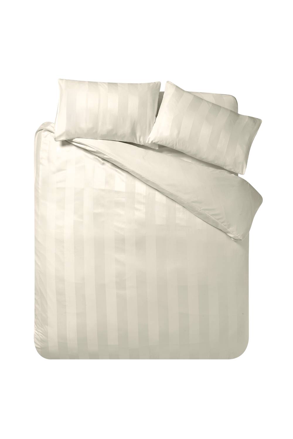 Catherine Lansfield 'So Soft Satin Stripe' Duvet Cover Set in Cream 4