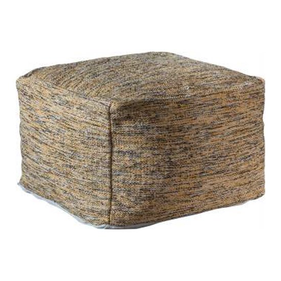 Miranda Fabric Upholstered Pouffe In Ochre