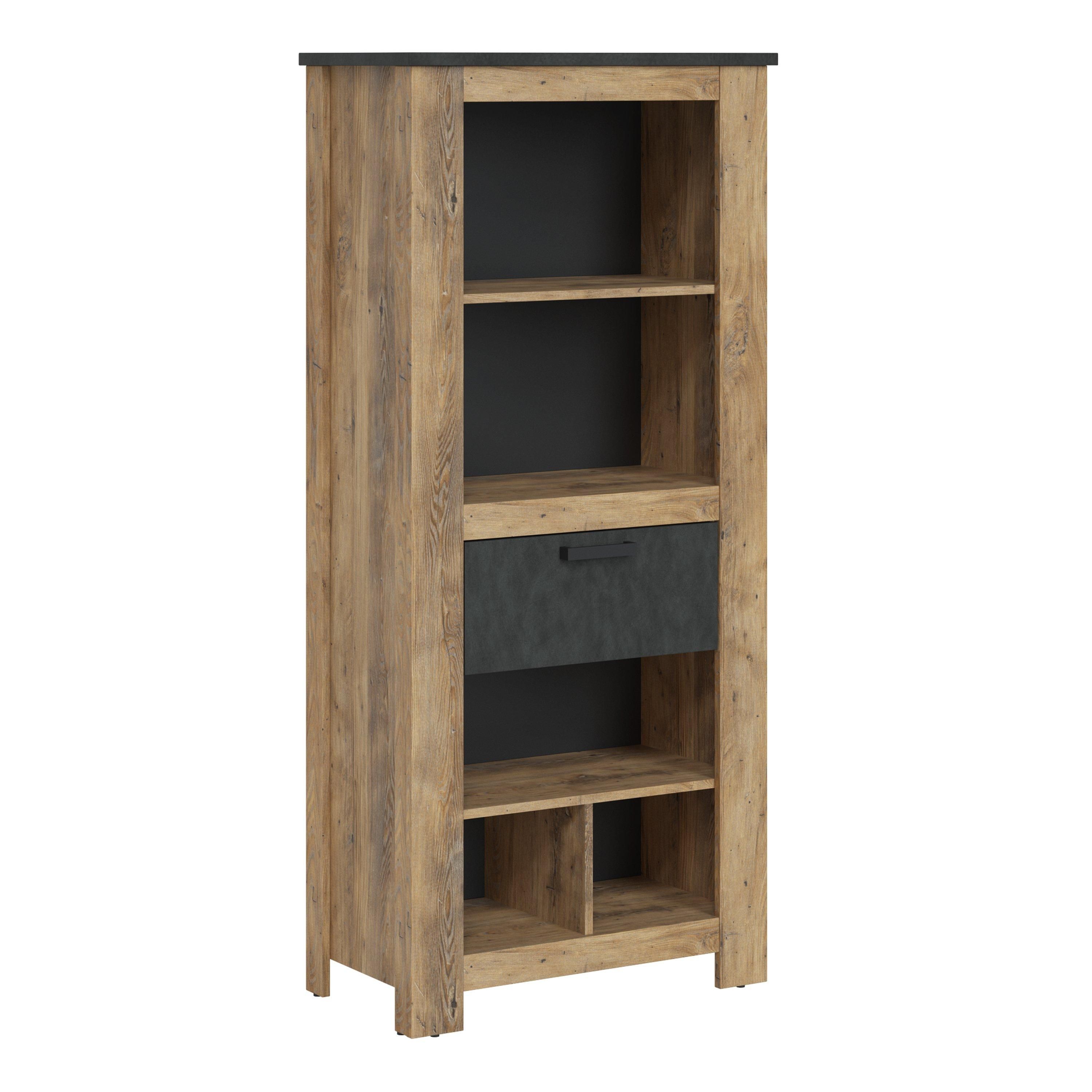 Furniture To Go Rapallo 1 Drawer Bookcase in Brown