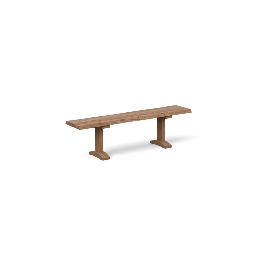 Heal's Lisbon Bench 160x35cm Smoked Oiled Oak Natural Edge Not Filled