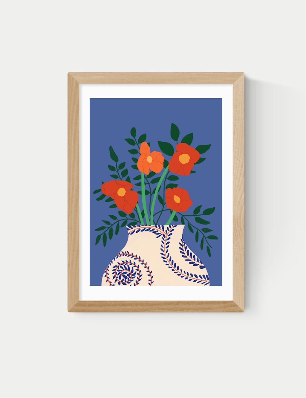 East End Prints Poppy Framed Art Print Natural