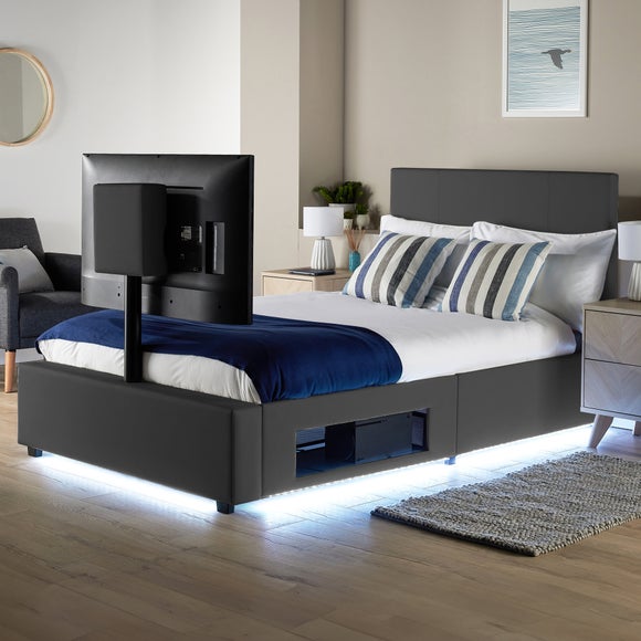 XR Living Ava TV Bed with LED Lights and TV Mount