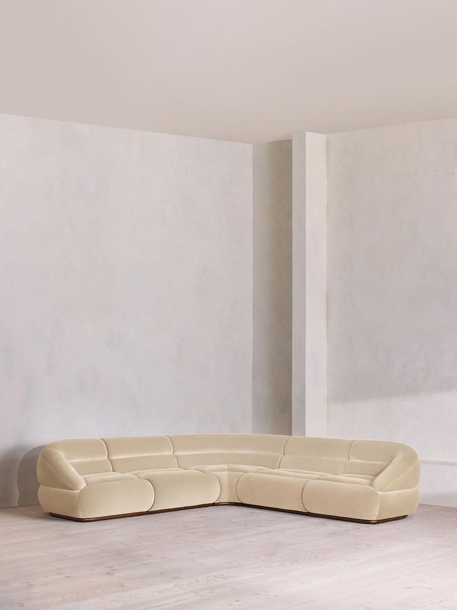 Edison Modular Sofa, Corner Sofa, Velvet, Porcelain