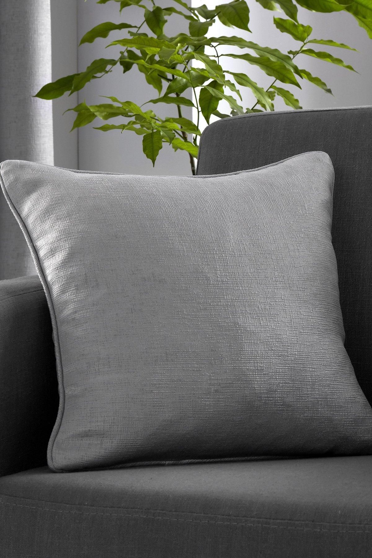 Fusion 'Strata' Luxe Velvet Filled Cushion in Silver