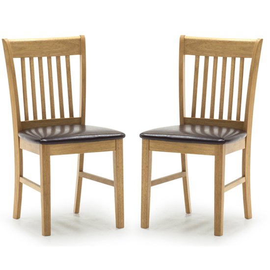 Clesion Natural Wooden Dining Chairs In Pair