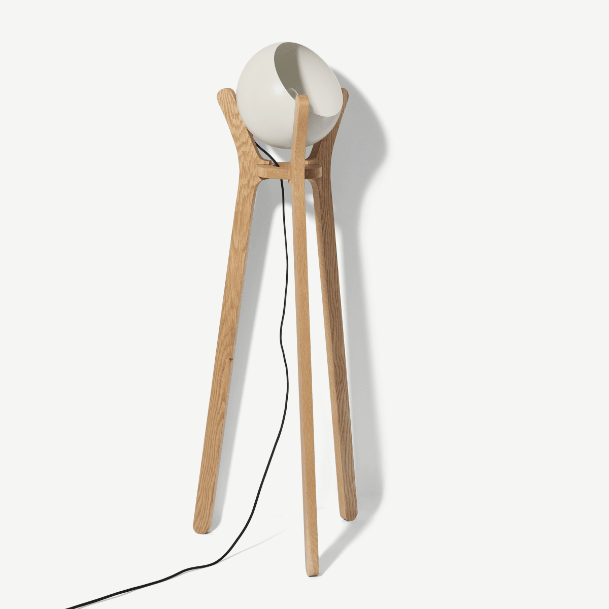 Sputnik Floor Lamp, White & Wood