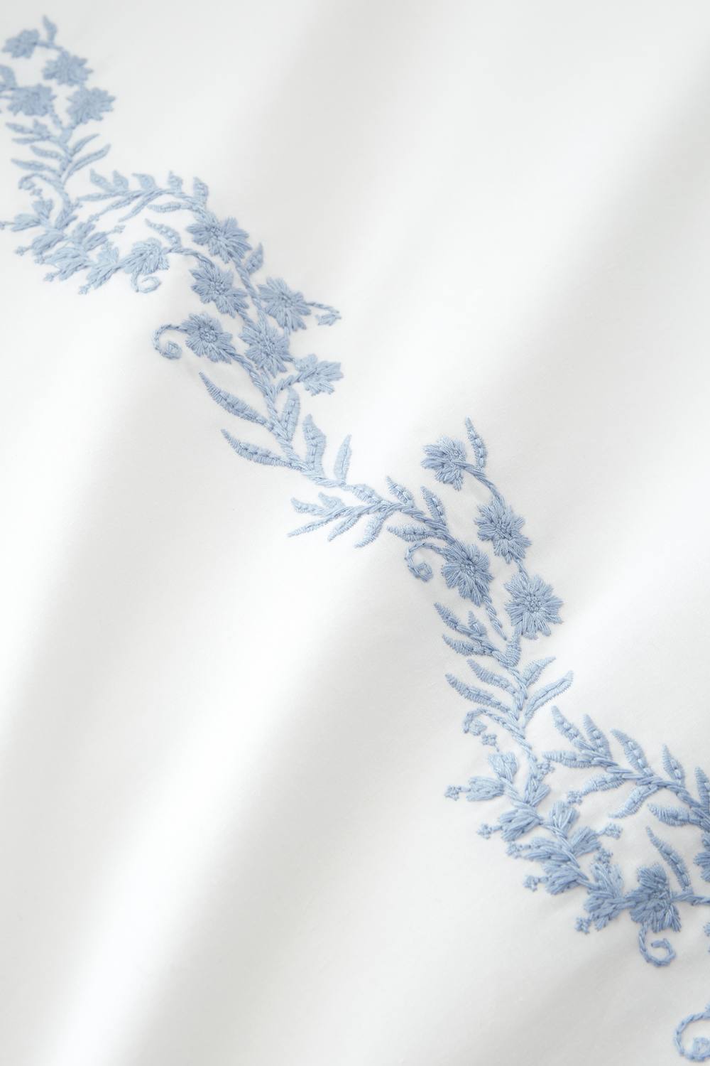 Bianca 'Camille Embroidered Floral' 200 Thread Count Cotton Duvet Cover Set in Blue 3