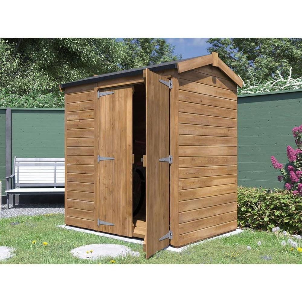 Dunster House Garden Shed 1.8 x 1.2m (6' x 4') 12mm Apex - Overlord Modular in Brown 2