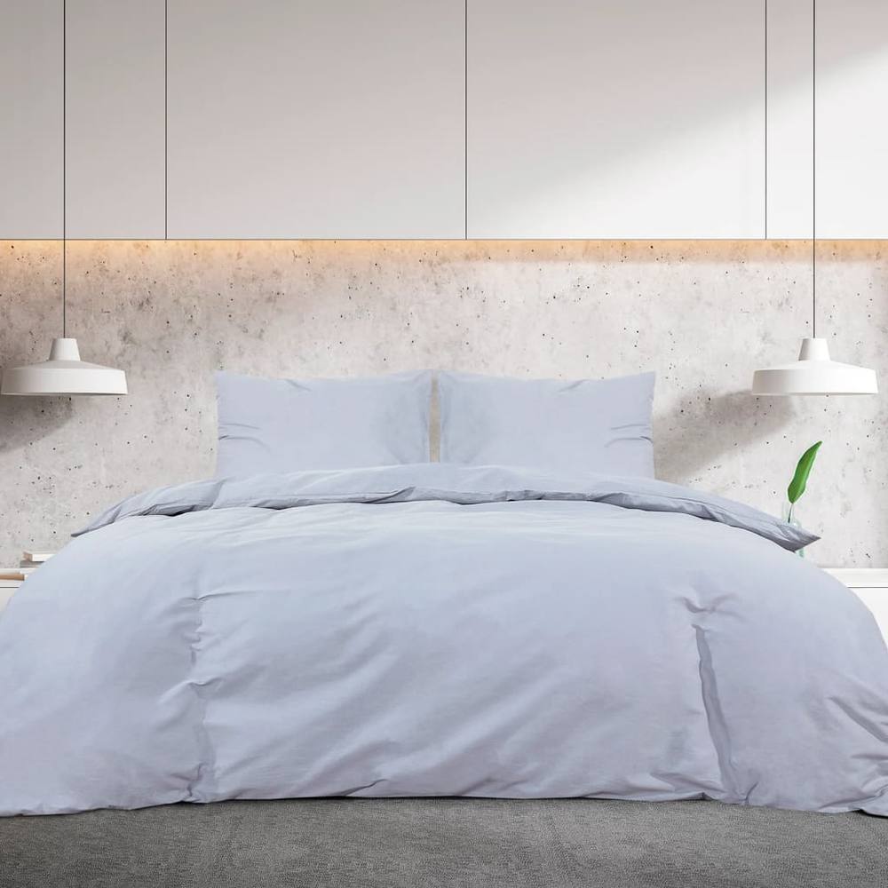 Berkfield Home Elegant Duvet Cover Set Grey 155x220 cm Light-weight Microfiber