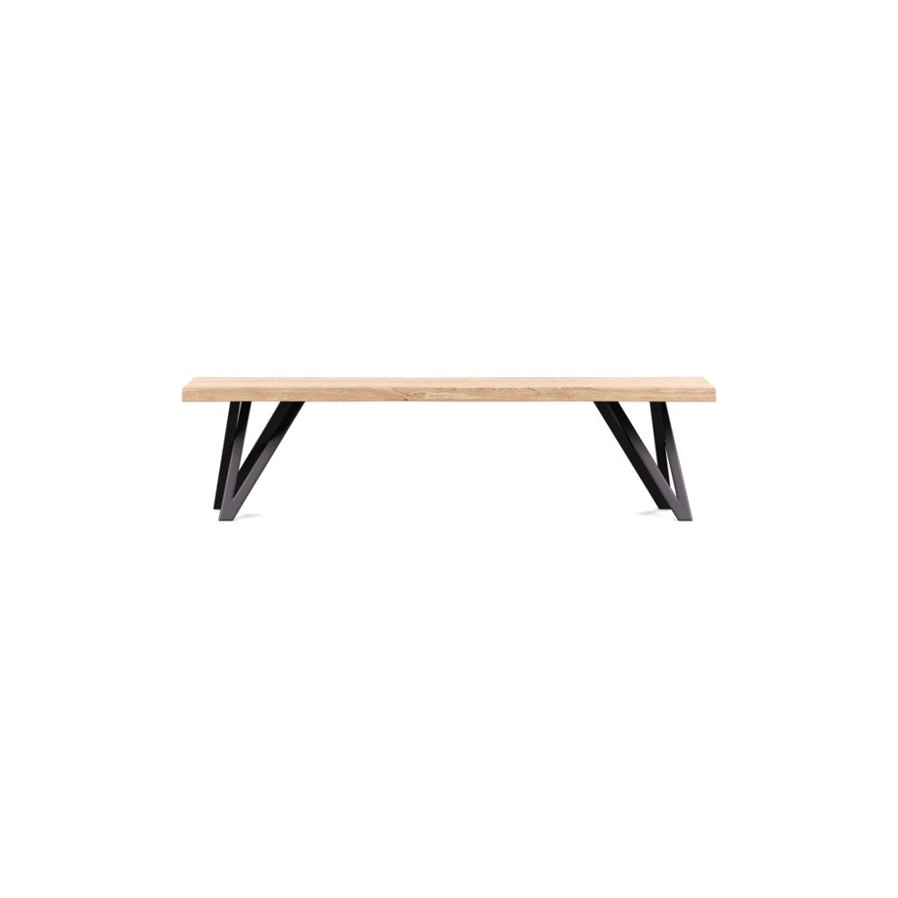 Heal's Vienna Bench 160x35cm White Oiled Oak Natural Edge Filled