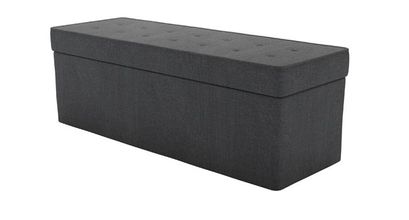 Buttons Storage Bench in Charcoal Brushed Linen Cotton - sofa.com