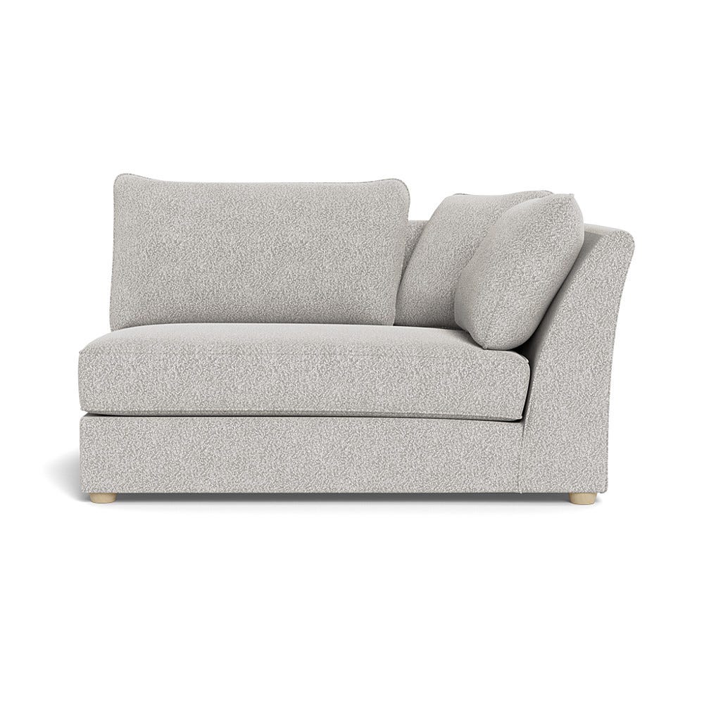 Heal's Tailor Large Curved Right Hand Facing Corner Unit Chunky Boucle Ecru Natural Feet