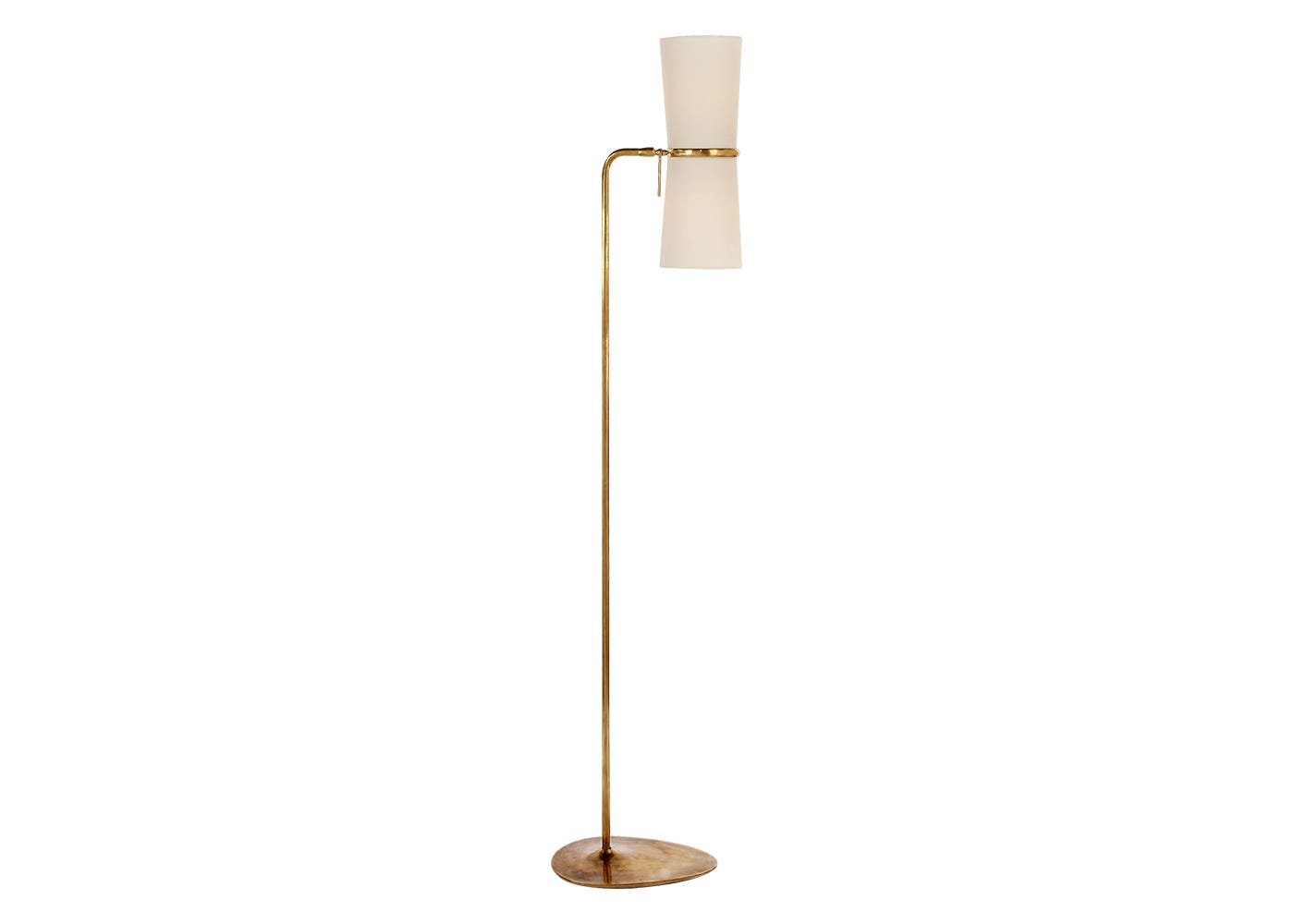 New Works Clarkson Floor Lamp Hand-Rubbed Antique Brass & Linen Shade
