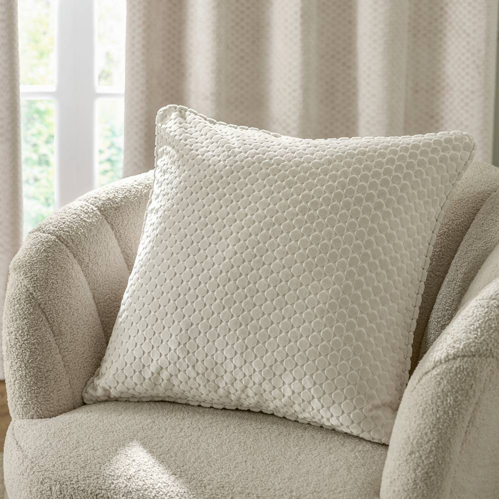 Paoletti Neptune Velvet Cushion in Ivory