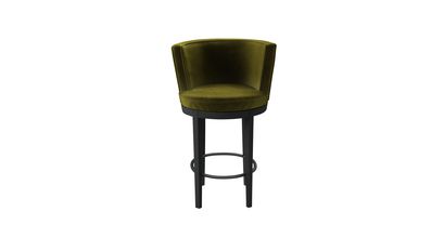Margaux Bar Stool in Olive Cotton Matt Velvet - sofa.com