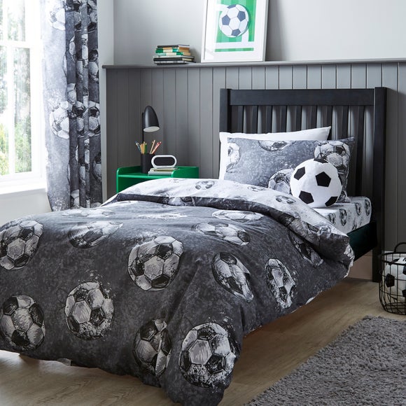Sketched Football Polycotton Duvet Cover & Pillowcase Set