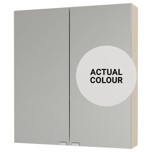 Duarti By Calypso Cascade 600mm Slimline Mirrored 2 Door Wall Hung Unit - Mirror Grey