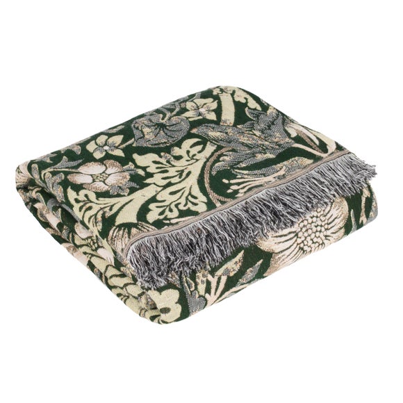 Morris & Co. Strawberry Thief Throw Blanket 130cm x 170cm 3