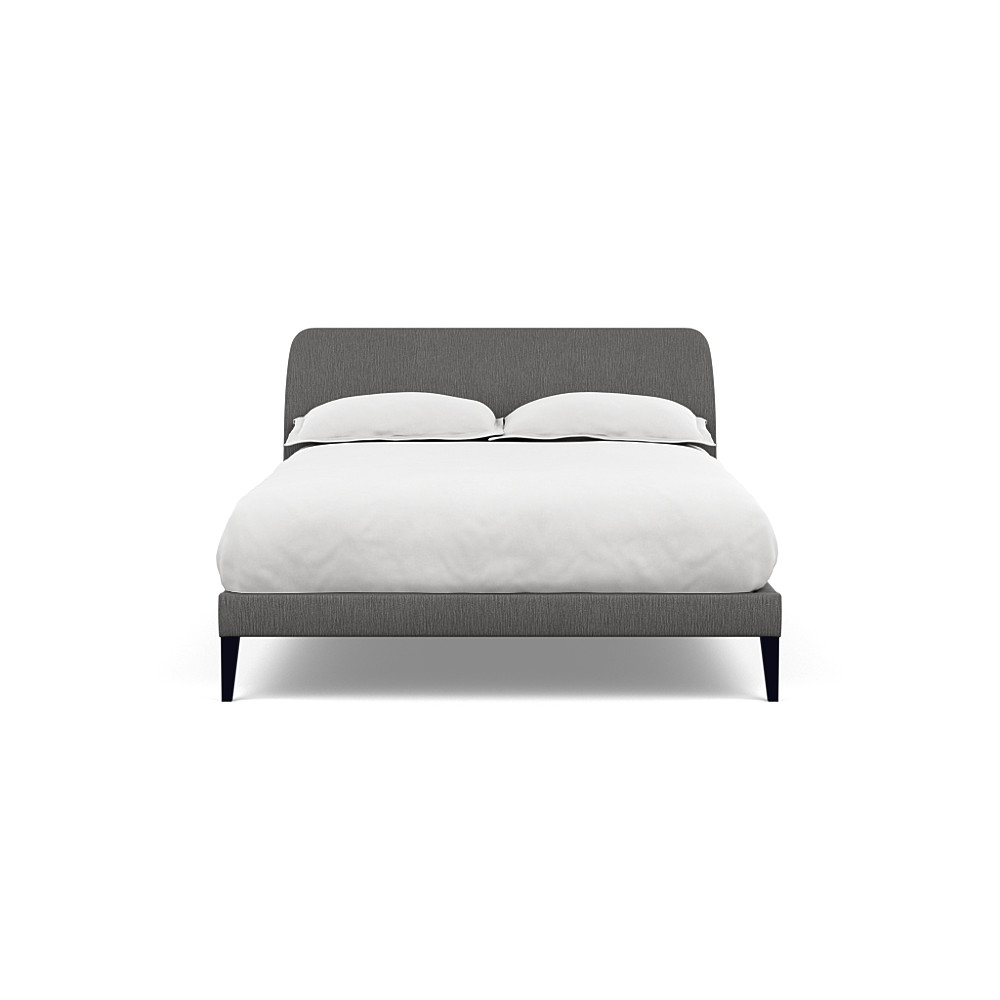 Heal's Wallis Bedstead Double Smart Linen Mix Grey Black Feet