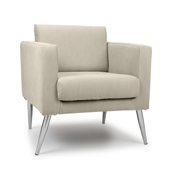 Rochelle Arm Chair In Natural Stonewash Effect Fabric