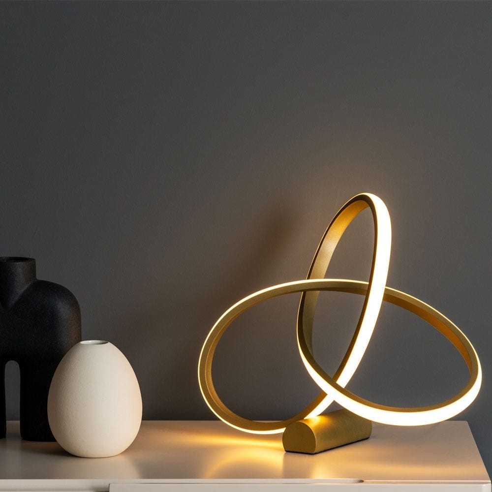 Heal's Ribbon LED Table Lamp Satin Gold 4