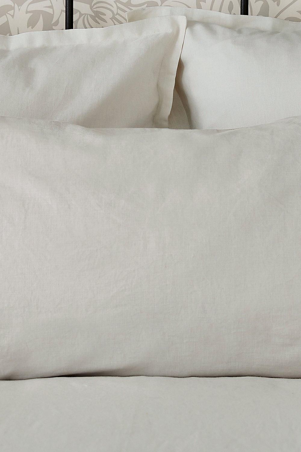 Morris & Co 'Pure Linen Cotton' Standard Pillowcase in Silver 2