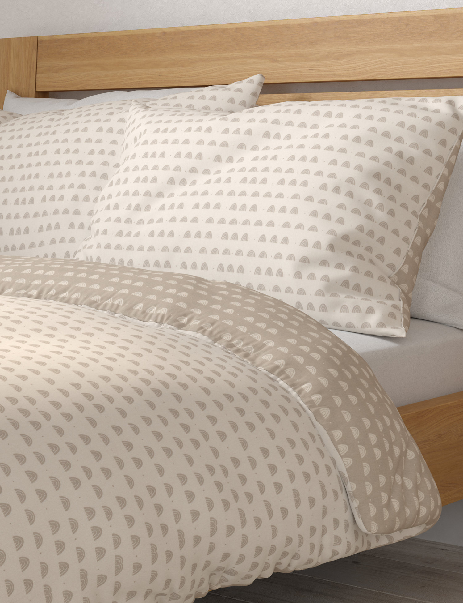 M&S Pure Brushed Cotton Rainbow Bedding Set