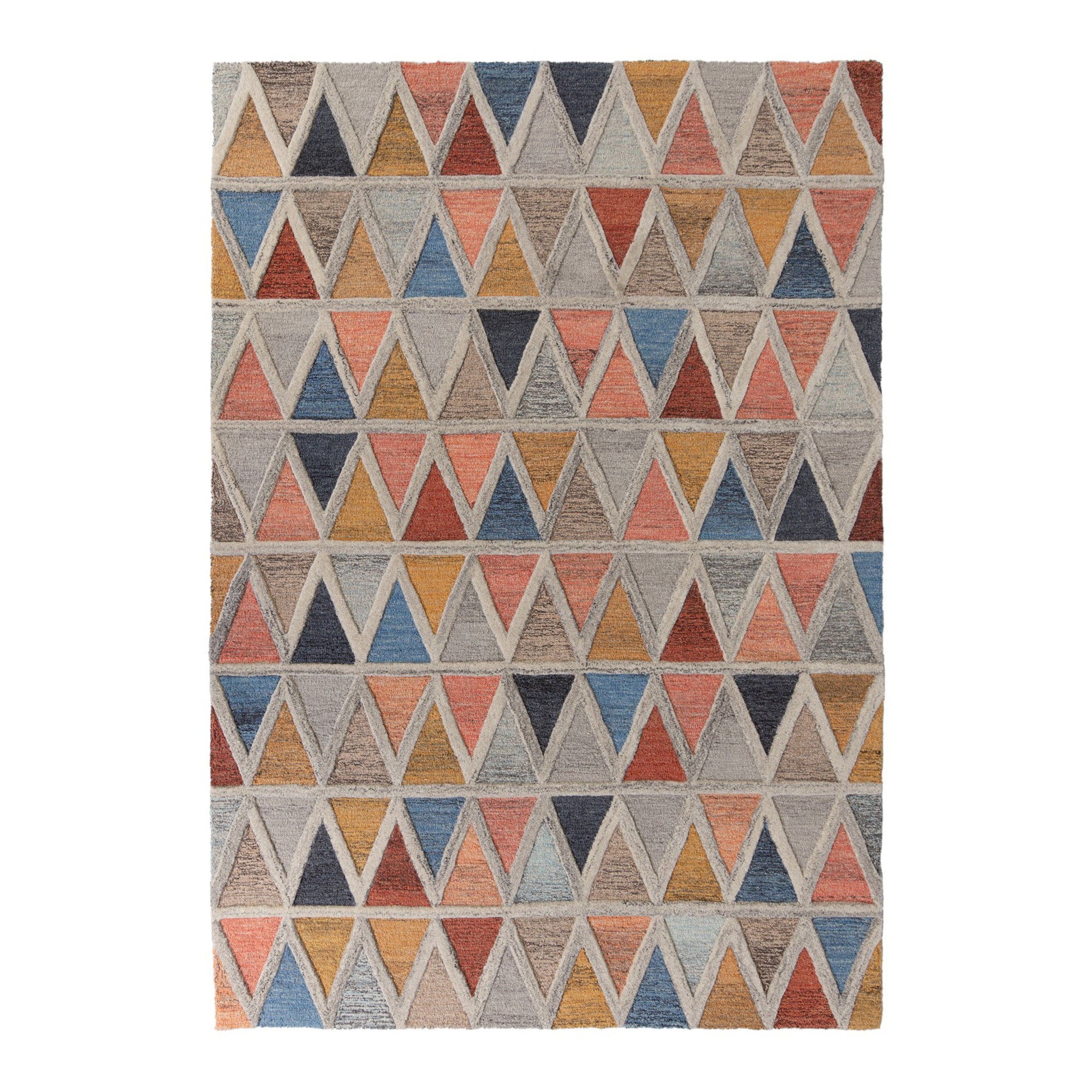 Moretz Geometric Rug Blue, Yellow and Grey