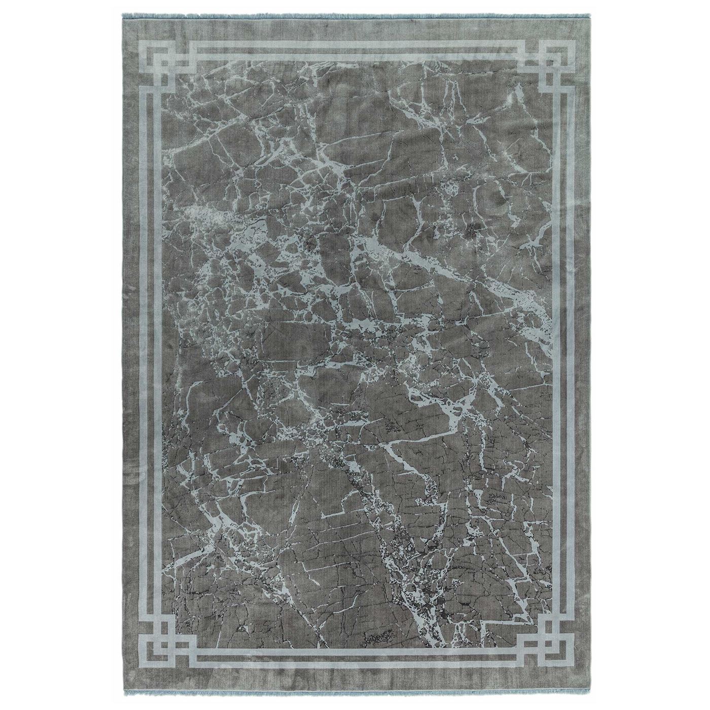 Zadana Rug, Silver with border