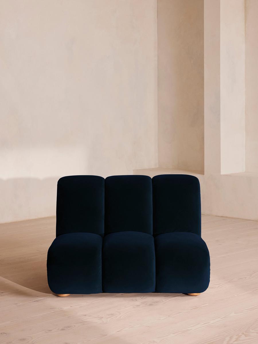 Noelle Modular Armchair, Velvet Royal Blue