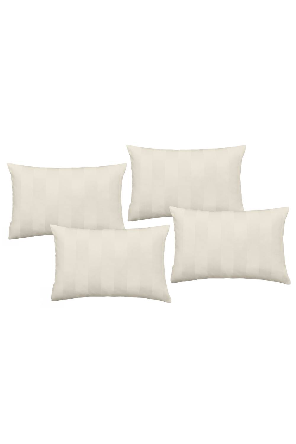 Catherine Lansfield 'So Soft Satin Stripe' Standard Pillowcase Pack of 4 in Cream 3