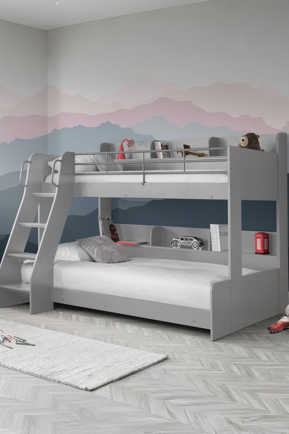Julian Bowen Domino Triple Sleeper Bunk Bed in Grey