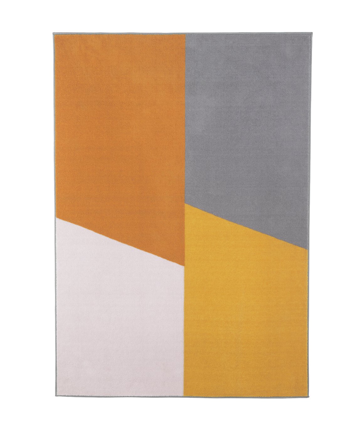 Habitat Geo Block Cut Pile Rug - 120x170cm - Mustard