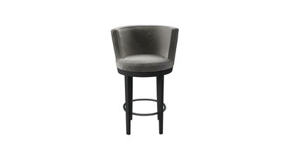Margaux Bar Stool in Squirrel Cotton Matt Velvet - sofa.com