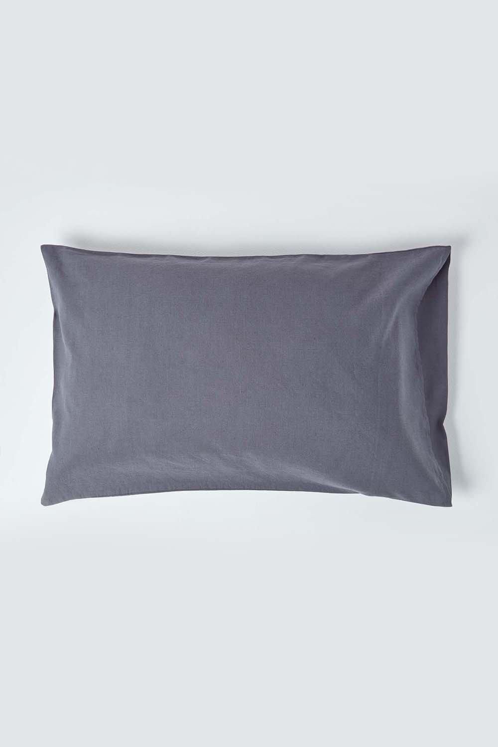 Homescapes Linen Housewife Pillowcase, King in Dark Grey