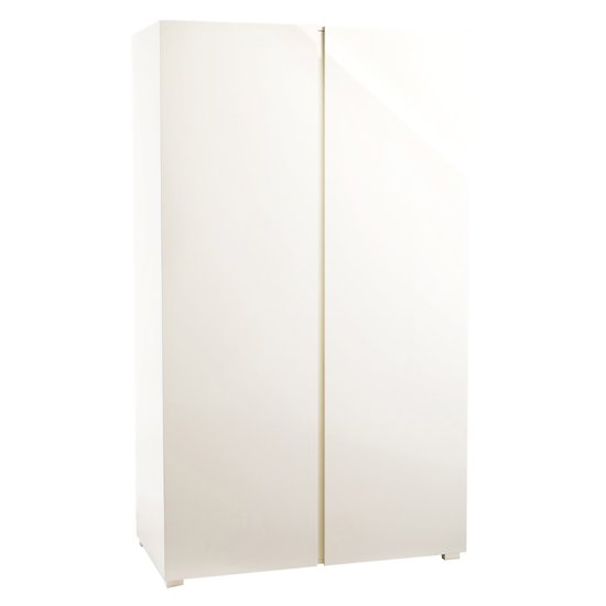 Curio Cream High Gloss Finish 2 Door Wardrobe