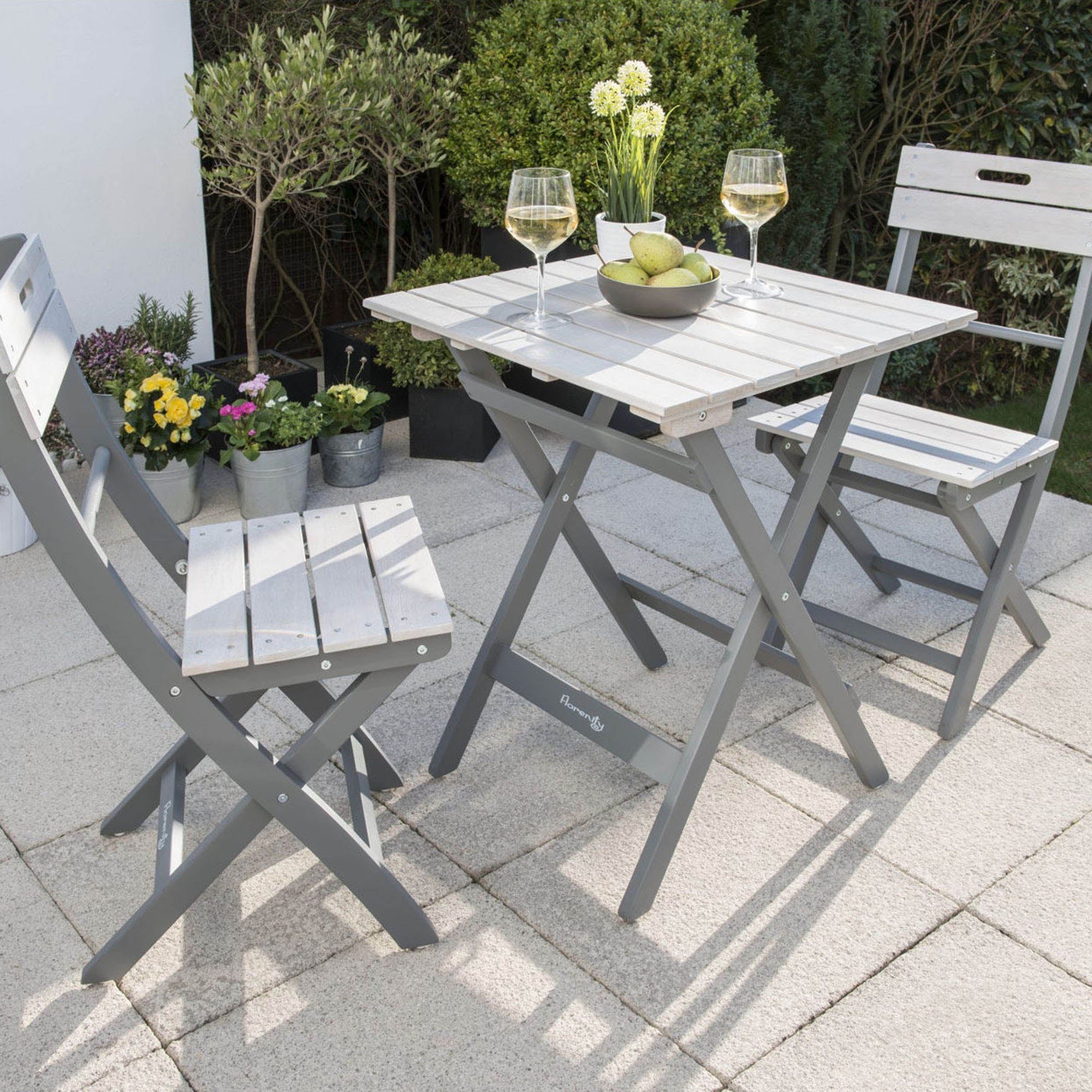 Florenity 2 Seater Grigio Bistro Set Grey