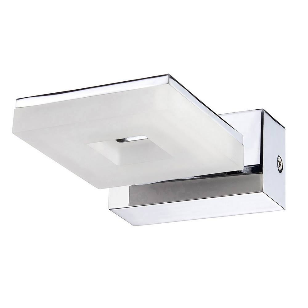 Netlighting Marc Wall Lamp 5W LED 3000K IP44 450lm Chrome Frosted Acrylic in Grey