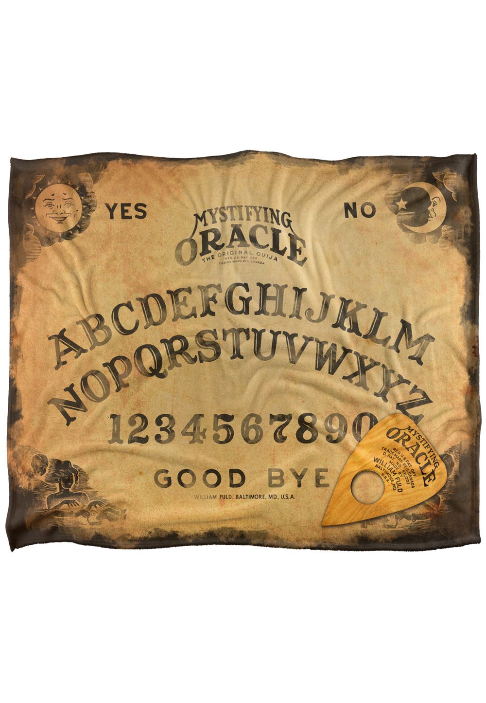 Hasbro Ouija Vintage Silky Touch Super Soft Throw Blanket 152x127cm in White