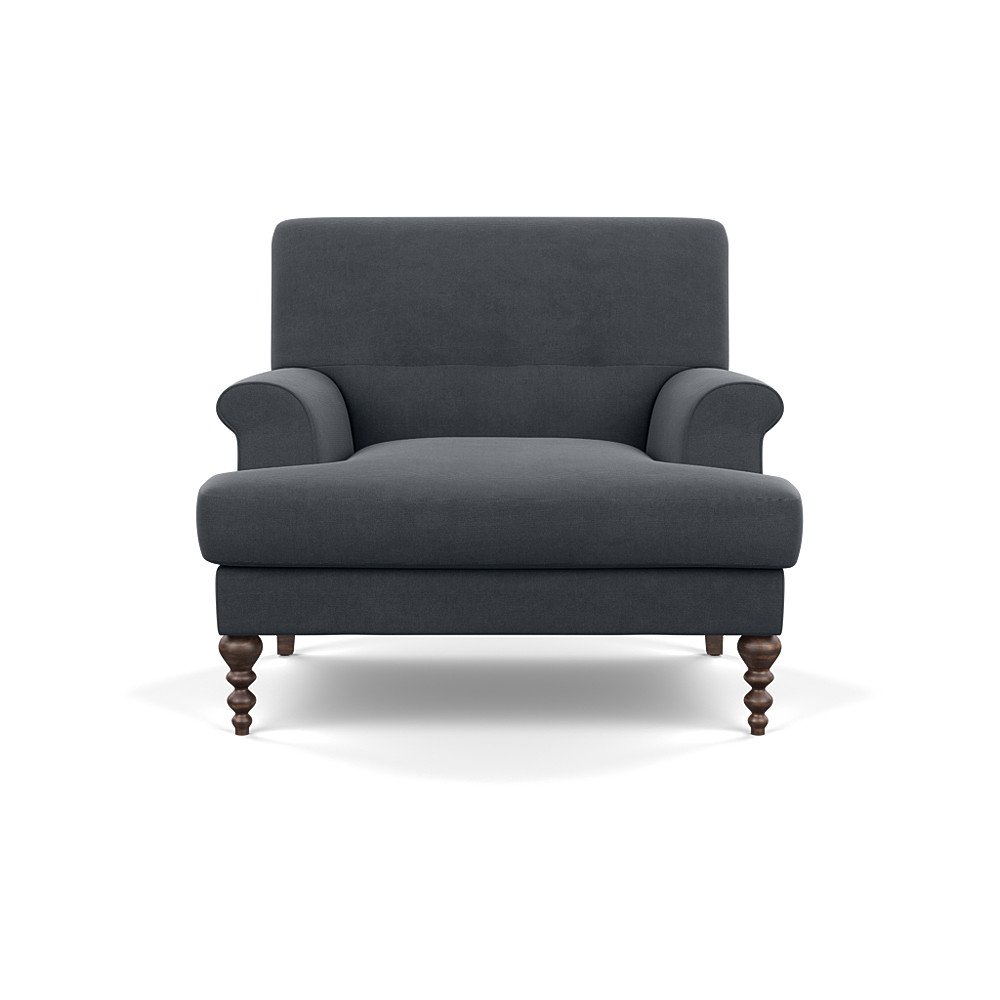 SCP Oscar Formal Armchair Linen Dark Grey Walnut Feet