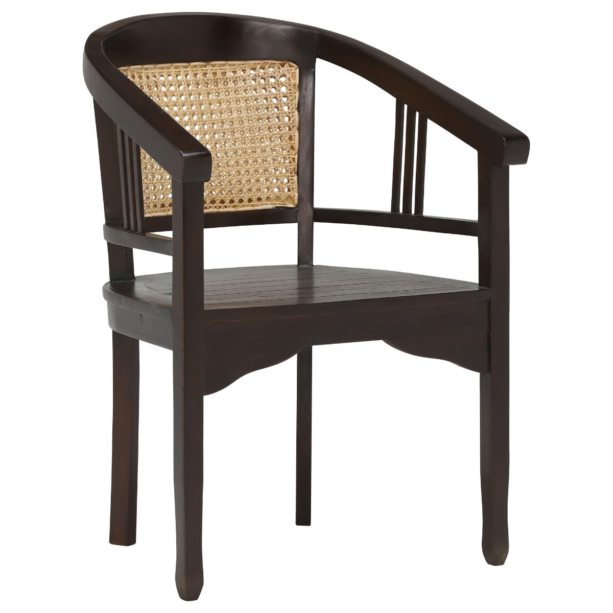 Batur Dining Chair With Arms, Seba Dark Wood