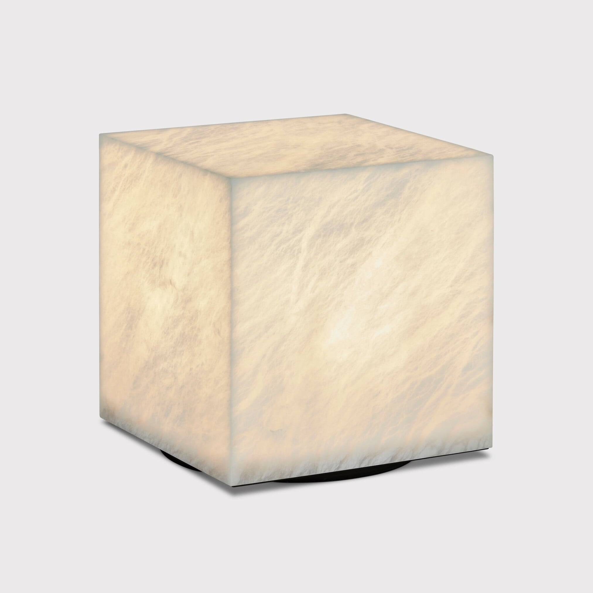 Timothy Oulton Alabaster Cube Side Table 50cm, Neutral Stone | Barker & Stonehouse